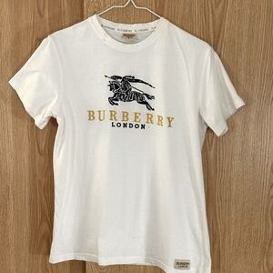 Burberry White Knight Logo Tee Top